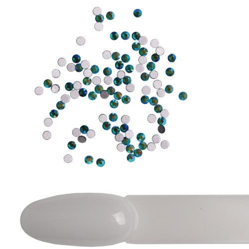 Komilfo rhinestones (pack of 100), Emerald AB, size 5