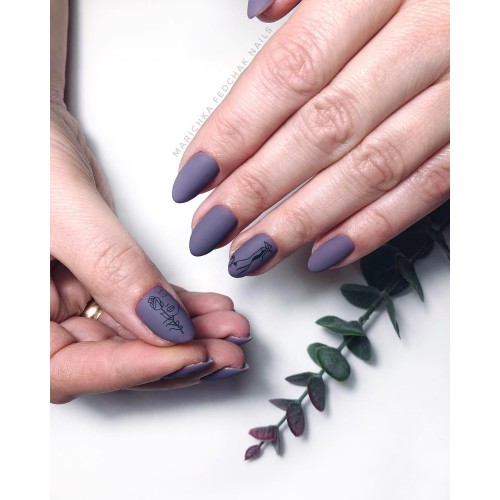 Гель-лак Komilfo Deluxe Series №D110 (серо-фиолетовый, эмаль), 8 мл