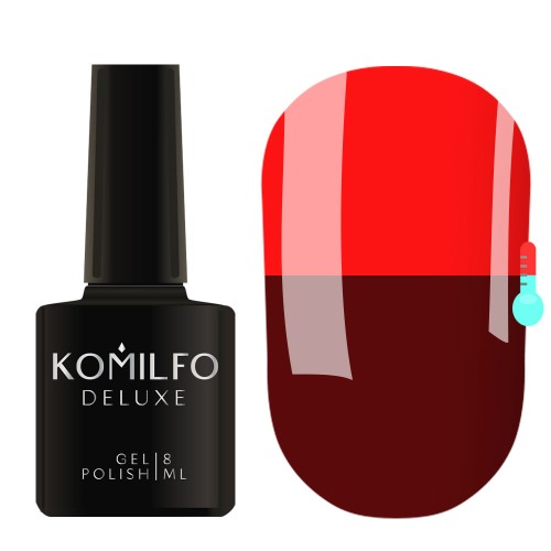 Gel Polish Komilfo DeLuxe Termo C005 (burgundy brown, when heated – red), 8 ml Gel Polish Komilfo DeLuxe Termo C005 (burgundy brown, when heated – red), 8 ml