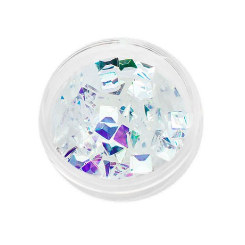 Komilfo 3D Dragon Scale №038, square, Silver AB, (1 g) Komilfo 3D Dragon Scale №038, square, Silver AB, (1 g)