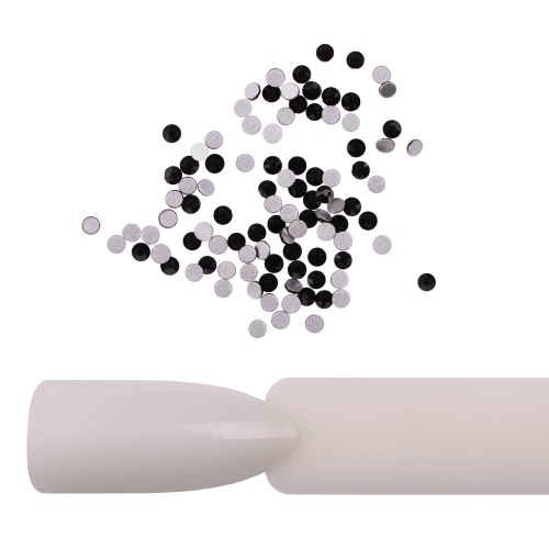 Komilfo strasses (pack of 100), Jet Black, size 4