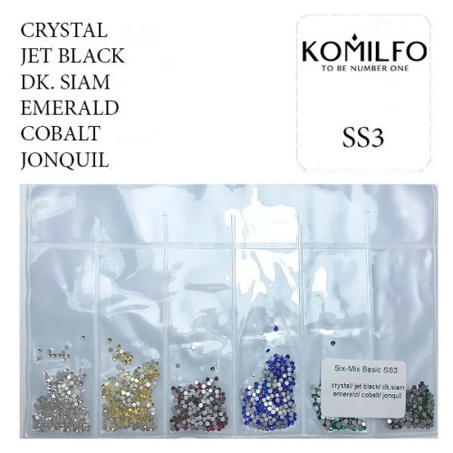 Komilfo rhinestones, Six-Mix Basic (1600 pcs.), Size ss3
