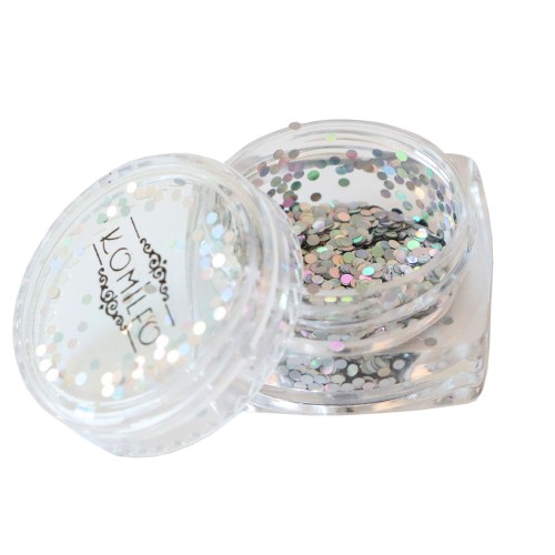Komilfo disco design №028, silver, hologram, 1 mm (1 g)