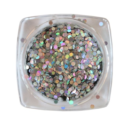 Komilfo disco design №028, silver, hologram, 1 mm (1 g)