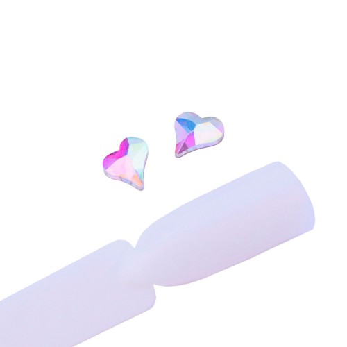 Komilfo Uneven Heart Stones (6×7 mm) Crystal AB (2 pcs)