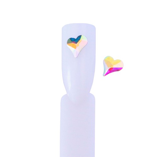 Komilfo Uneven Heart Stones (6×7 mm) Crystal AB (2 pcs)