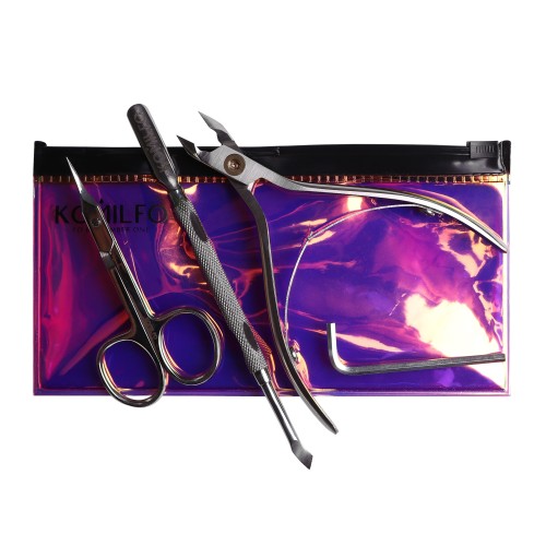 NEW set of manicure tools Komilfo Top 3 in a dichroic case NEW set of manicure tools Komilfo Top 3 in a dichroic case