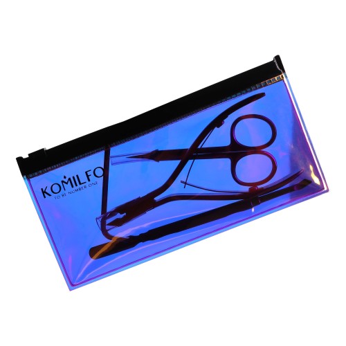 NEW set of manicure tools Komilfo Top 3 in a dichroic case