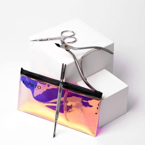NEW set of manicure tools Komilfo Top 3 in a dichroic case