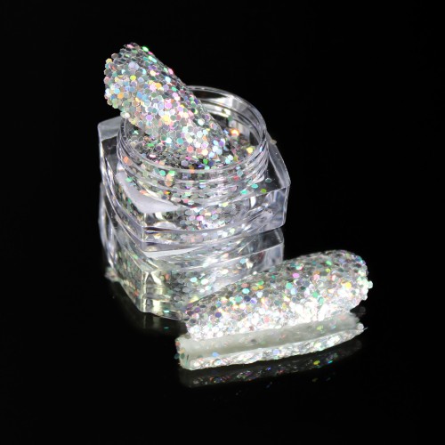 Komilfo spangles 104K size 1 mm, (silver, hologram) E 2.5 g