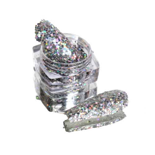 Komilfo spangles 104K size 1 mm, (silver, hologram) E 2.5 g