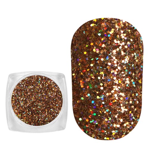 Komilfo spangles 114G, size 0.4 mm, (gold, hologram) E, 2.5 g Komilfo spangles 114G, size 0.4 mm, (gold, hologram) E, 2.5 g