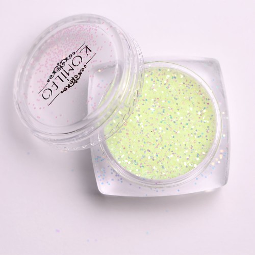 Komilfo photochromic spangles 005, size 0.4 mm, (yellow/turquoise photochrome) 2.5 g