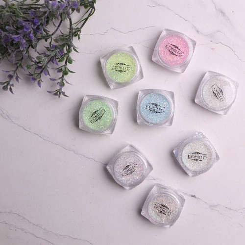 Komilfo photochromic spangles 005, size 0.4 mm, (yellow/turquoise photochrome) 2.5 g