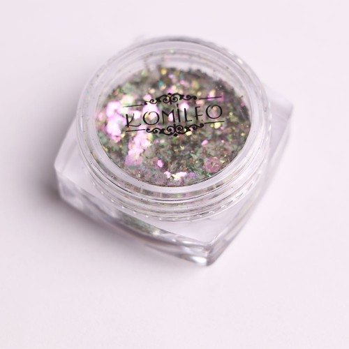 Komilfo sequins MIX chameleon 007, mix sizes, (pink/green/gold), 1.5 g
