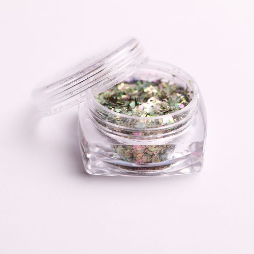 Komilfo sequins MIX chameleon 007, mix sizes, (pink/green/gold), 1.5 g