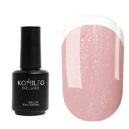 Komilfo KC Glitter French Base Collection №KC005 (beige and pink with silver micro shine), 15 ml Komilfo KC Glitter French Base Collection №KC005 (beige and pink with silver micro shine), 15 ml