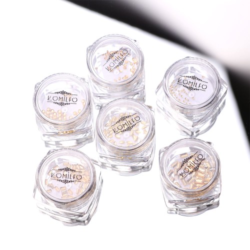 Komilfo texture rivets oval small 1*2 mm, gold, 50 pcs