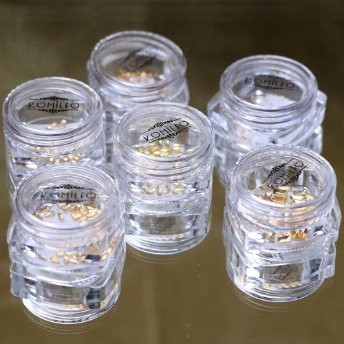 Komilfo texture rivets oval small 1*2 mm, gold, 50 pcs