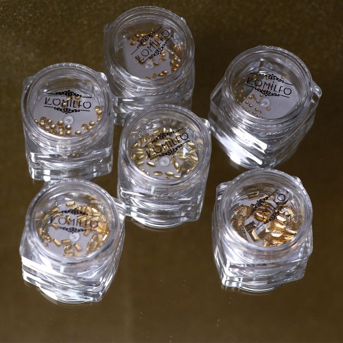 Komilfo texture rivets oval small 1*2 mm, gold, 50 pcs