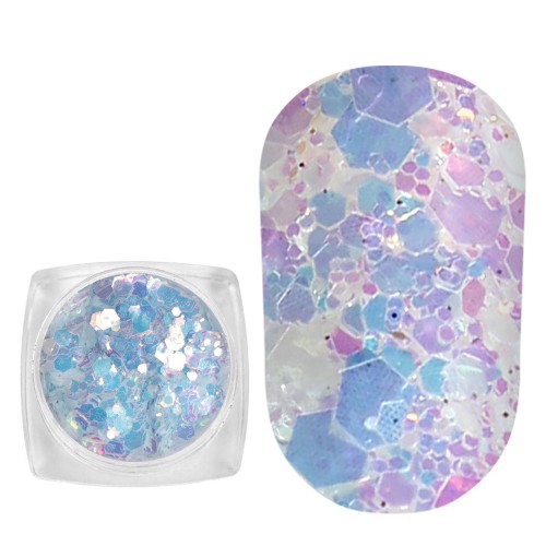 Komilfo photochromic sequins MIX-007, mix sizes, (turquoise/violet photochrome), 2.5 g Komilfo photochromic sequins MIX-007, mix sizes, (turquoise/violet photochrome), 2.5 g