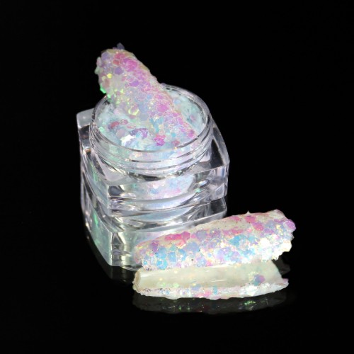 Komilfo photochromic sequins MIX-007, mix sizes, (turquoise/violet photochrome), 2.5 g