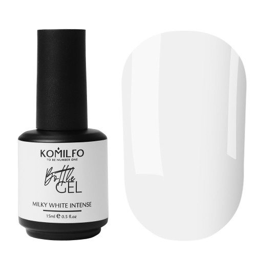 Komilfo Bottle Gel Milky White Intense with brush, 15 ml Komilfo Bottle Gel Milky White Intense with brush, 15 ml