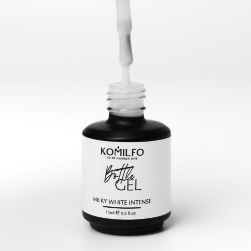 Komilfo Bottle Gel Milky White Intense with brush, 15 ml