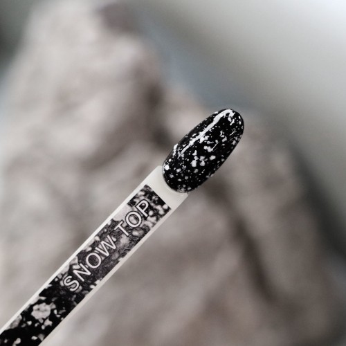 Komilfo No Wipe Snow Top – top without a sticky layer, with white particles, 8 ml