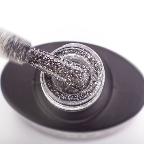 Gel Polish Komilfo DeLuxe Series G004 (dark silver glitter), 8 ml