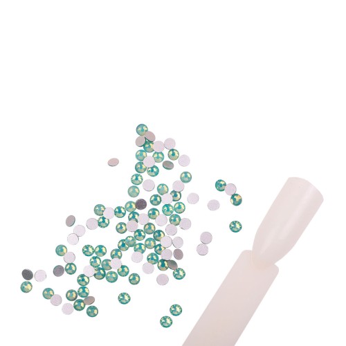 Komilfo Rhinestones Green Opal, size 10 (pack of 100)