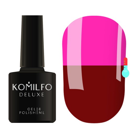 Gel Polish Komilfo DeLuxe Termo C006 (dark cherry, hot pink when heated), 8 ml Gel Polish Komilfo DeLuxe Termo C006 (dark cherry, hot pink when heated), 8 ml