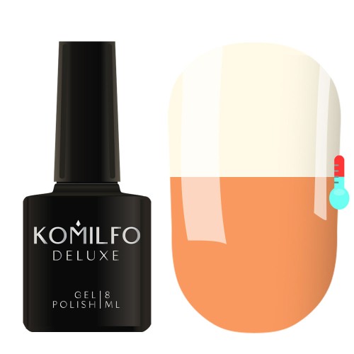 Gel Polish Komilfo DeLuxe Termo C016 (peach-orange, when heated – white), 8 ml Gel Polish Komilfo DeLuxe Termo C016 (peach-orange, when heated – white), 8 ml