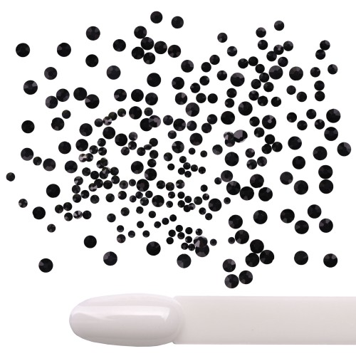 Komilfo rhinestones Jet Black, mix size (1400 pcs per pack)
