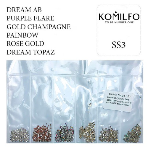 Komilfo rhinestones, Six-Mix Magic (1600 pcs.), Size ss3