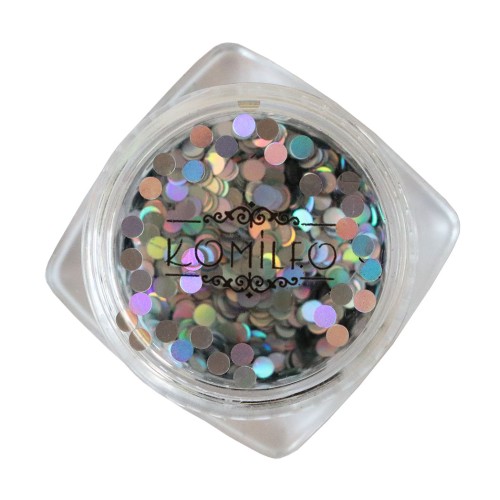 Komilfo disco design №029, silver, hologram, 2 mm (1 g)