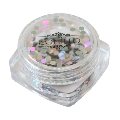 Komilfo disco design №029, silver, hologram, 2 mm (1 g)