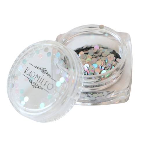 Komilfo disco design №029, silver, hologram, 2 mm (1 g)
