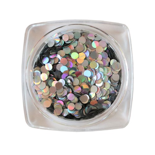 Komilfo disco design №029, silver, hologram, 2 mm (1 g)