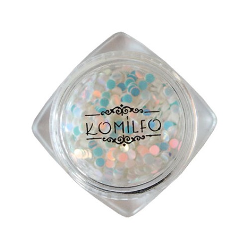 Komilfo disco design №039, transparent, with a silver-blue sheen, 2 mm, (1 g) Komilfo disco design №039, transparent, with a silver-blue sheen, 2 mm, (1 g)