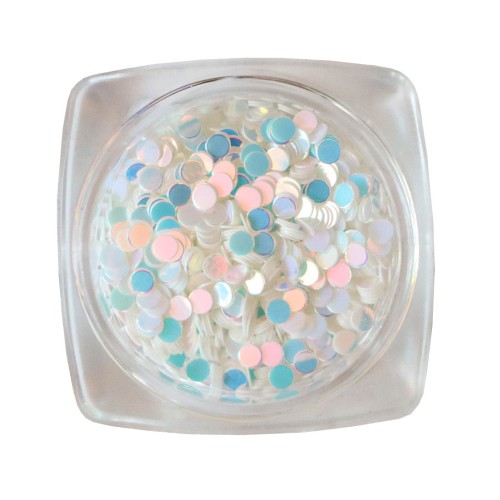 Komilfo disco design №039, transparent, with a silver-blue sheen, 2 mm, (1 g)