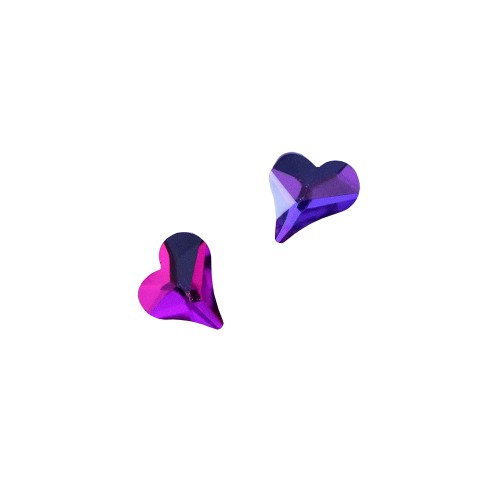 Komilfo Uneven Heart Stones (6×7 mm) Purple Flare (2 pcs)