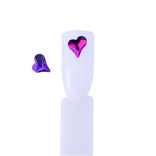 Komilfo Uneven Heart Stones (6×7 mm) Purple Flare (2 pcs)
