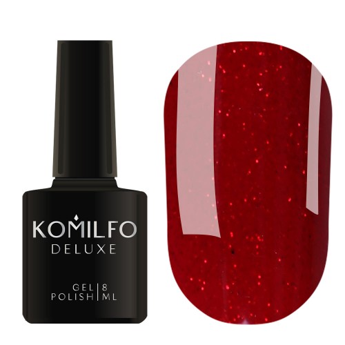 Gel Polish Komilfo Deluxe Series Dusk Collection D305 (red with sequins), 8 m Gel Polish Komilfo Deluxe Series Dusk Collection D305 (red with sequins), 8 m
