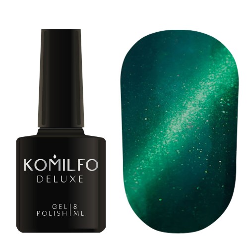 Gel Polish Komilfo Fantasy Cat’s Eye 112 (emerald green, magnetic), 8 ml Gel Polish Komilfo Fantasy Cat’s Eye 112 (emerald green, magnetic), 8 ml