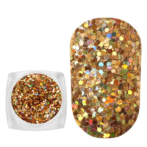 Komilfo spangles 114I, size 0.6 mm (gold, hologram) E, 2.5 g Komilfo spangles 114I, size 0.6 mm (gold, hologram) E, 2.5 g