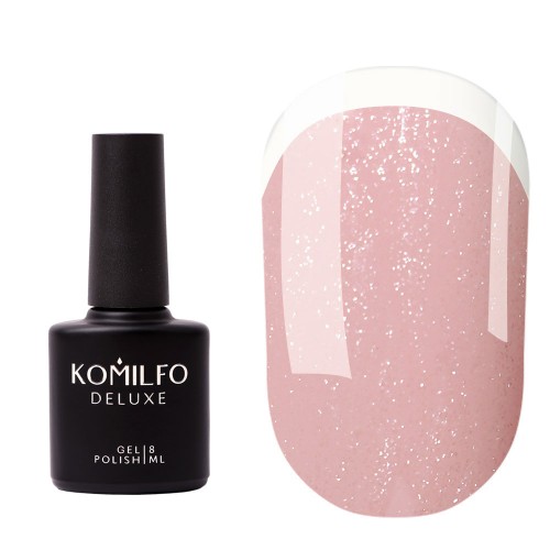 Komilfo KC Glitter French Base Collection №KC005 (beige and pink with silver micro shine), 8 ml Komilfo KC Glitter French Base Collection №KC005 (beige and pink with silver micro shine), 8 ml