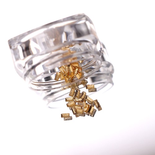 Komilfo texture rivets small rectangle 1.5*3 mm, gold, 50 pcs