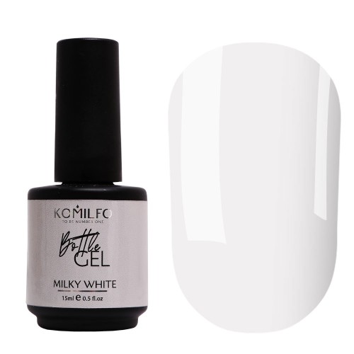 Komilfo Bottle Gel Milky White with brush, 15 ml Komilfo Bottle Gel Milky White with brush, 15 ml