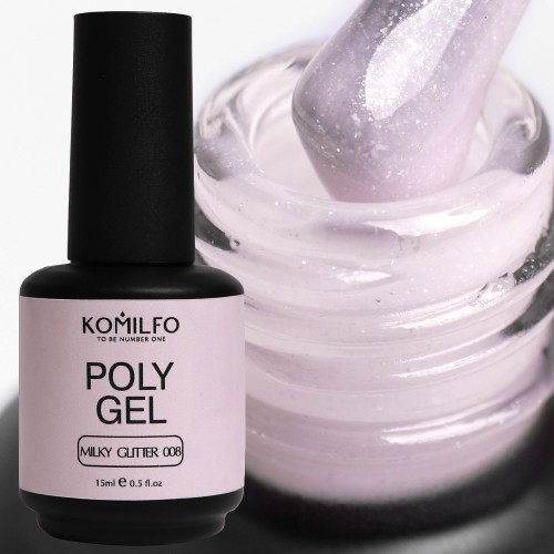 Komilfo PolyGel 008 Milky Glitter, 15 ml (with shimmer) Komilfo PolyGel 008 Milky Glitter, 15 ml (with shimmer)